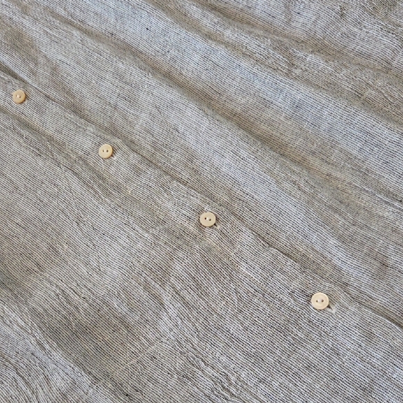 Eileen Fisher Linen Light Gray Striped Set Size Large - Picture 7 of 14